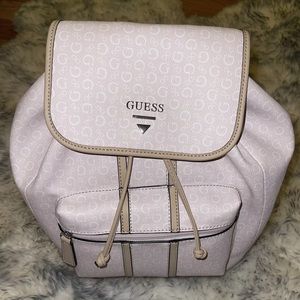New Guess Backpack Pink With Flap And Front Pocket
